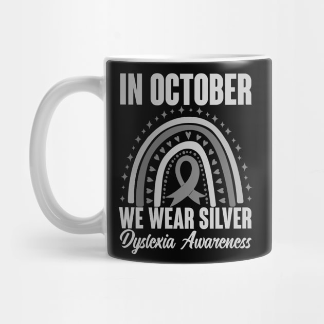 Dyslexia Awareness Month Silver Ribbon by NeverTry